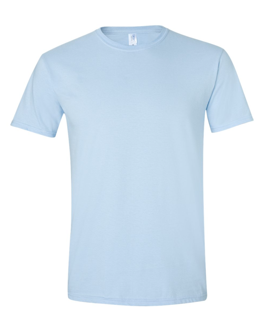 light blue t-shirt on a white background