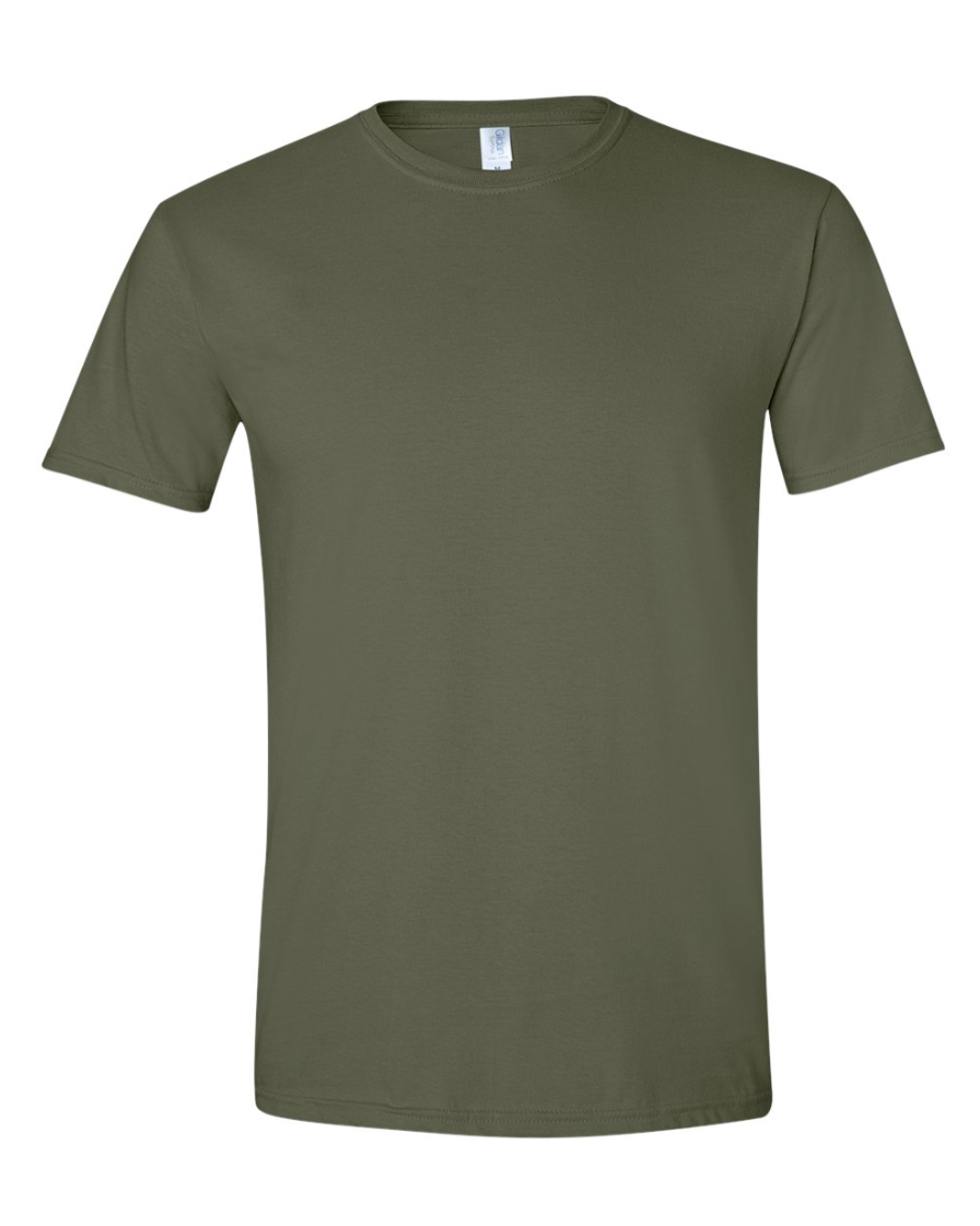 dark green t-shirt on a white background