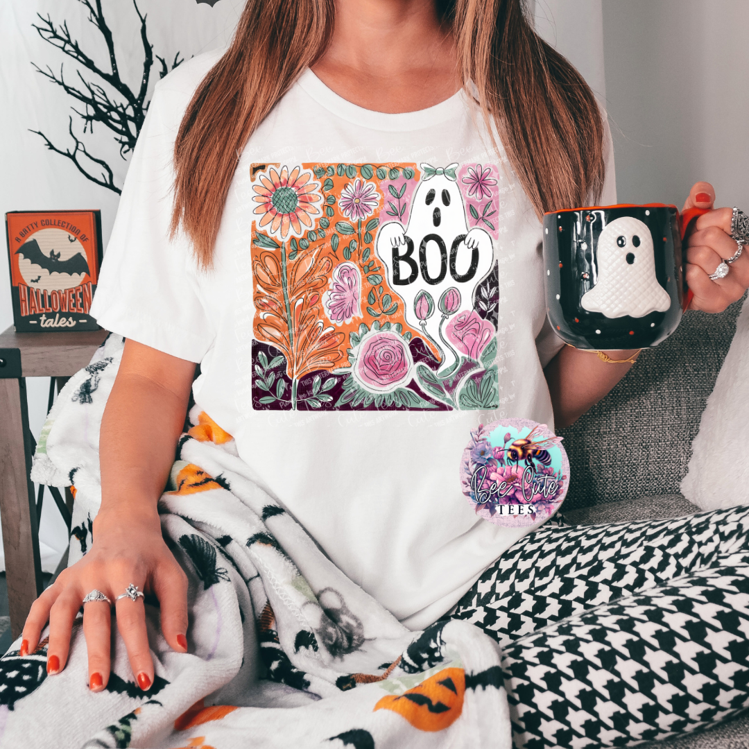 Boo Boho Floral Ghost