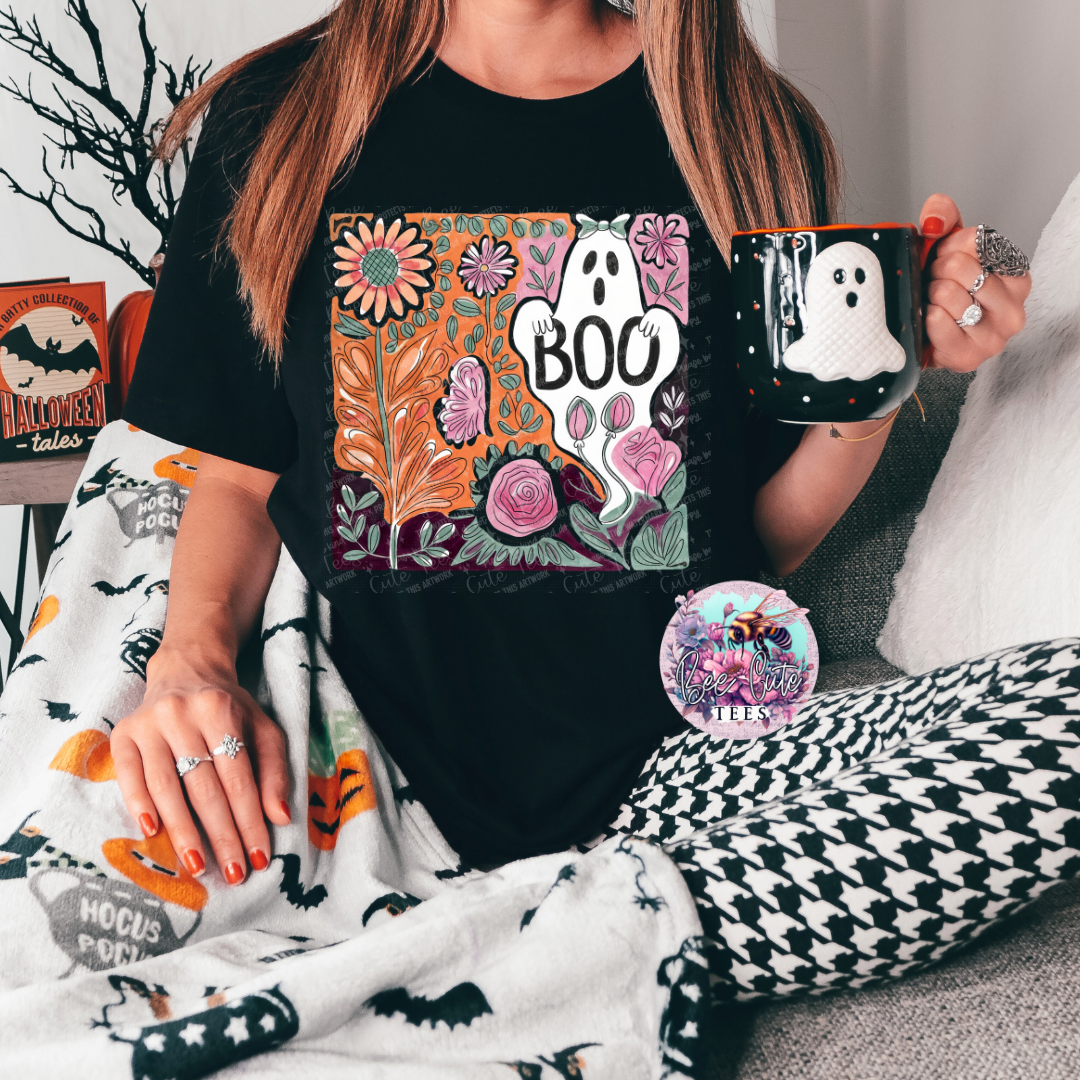 Boo Boho Floral Ghost