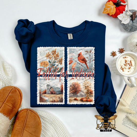 Vintage Fall Indiana Stamps