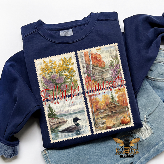Vintage Fall Minnesota Stamps