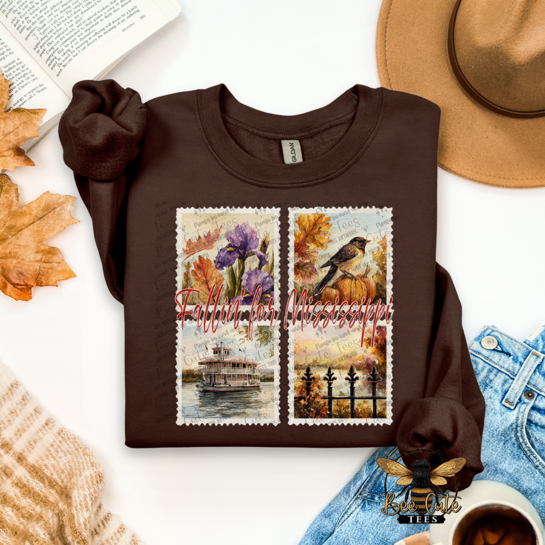 Vintage Fall Mississippi Stamps