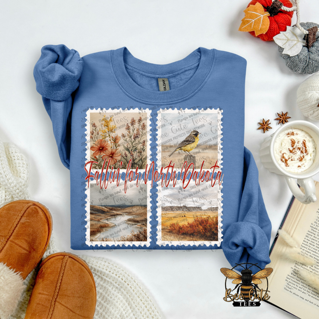Vintage Fall North Dakota Stamps