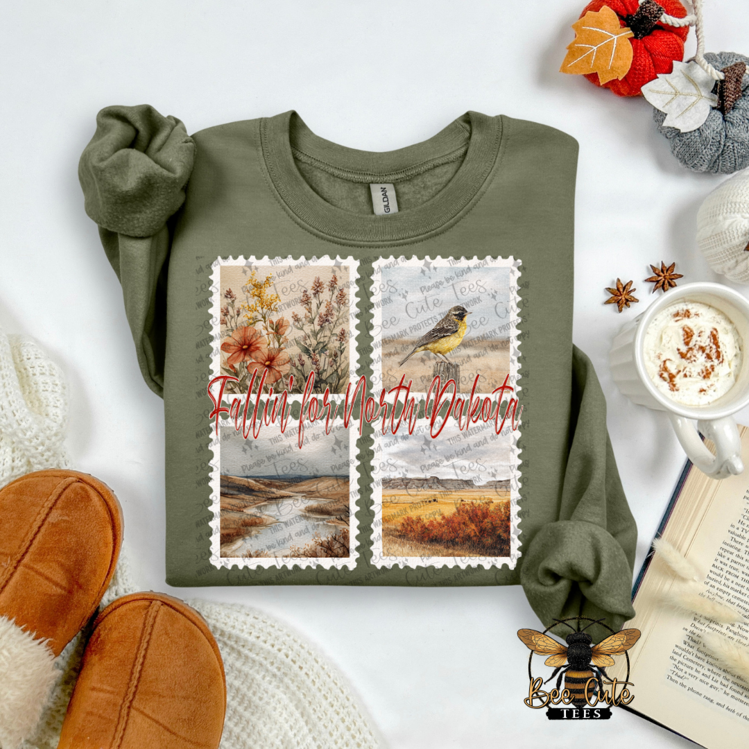 Vintage Fall North Dakota Stamps