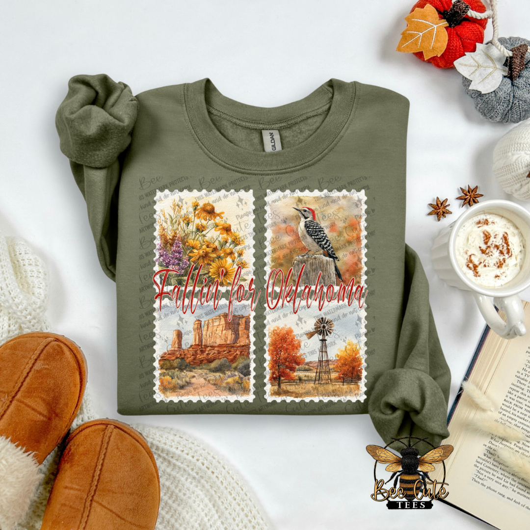 Vintage Fall Oklahoma Stamps