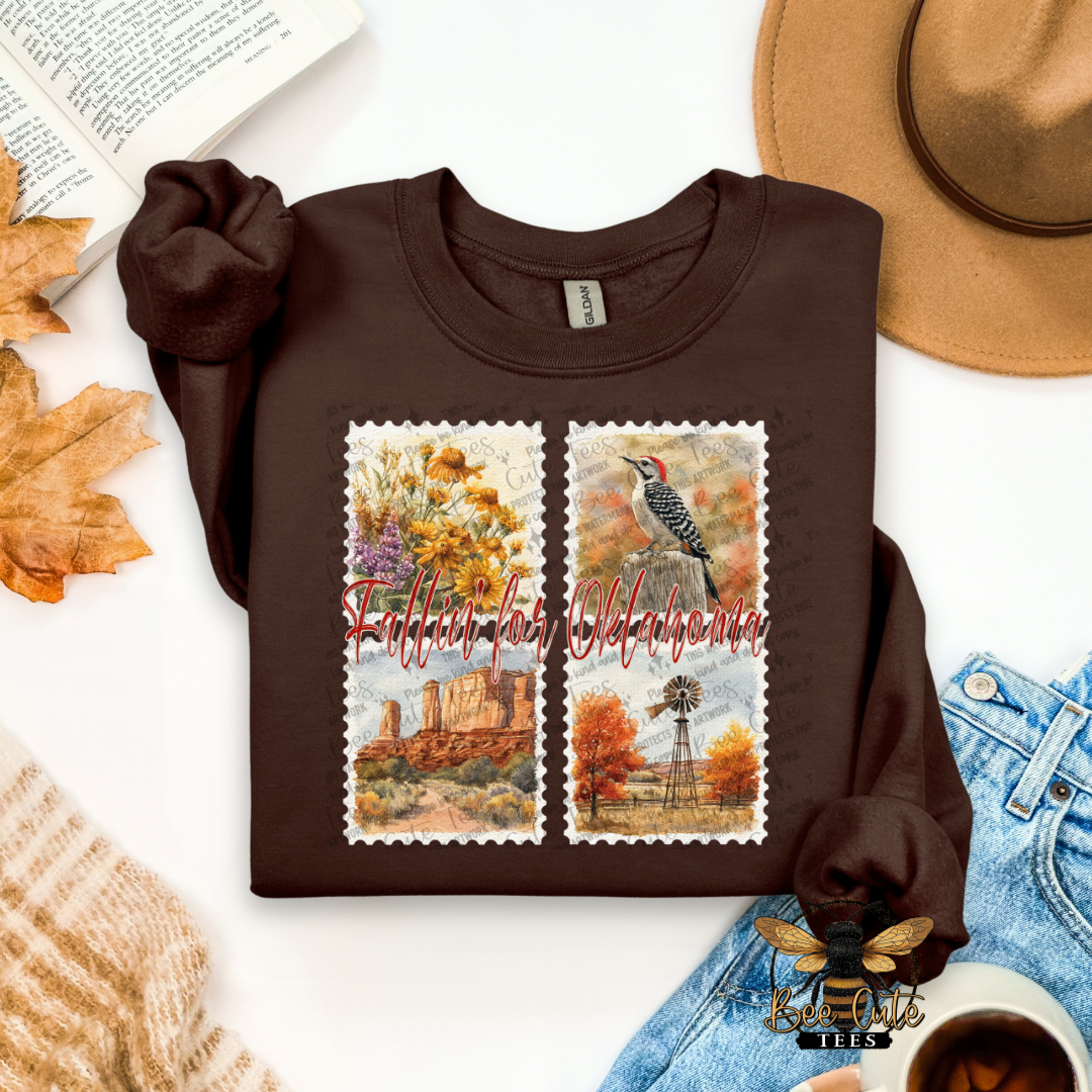 Vintage Fall Oklahoma Stamps