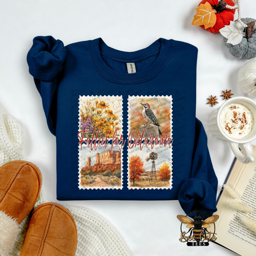 Vintage Fall Oklahoma Stamps