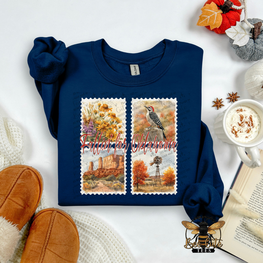 Vintage Fall Oklahoma Stamps