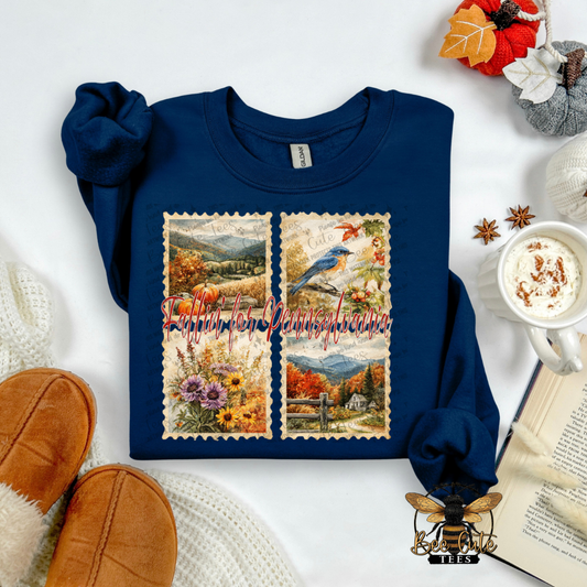Vintage Fall Pennsylvania Stamps