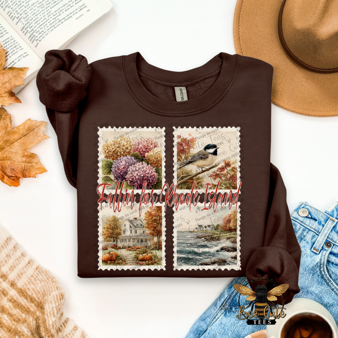 Vintage Fall Rhode Island Stamps
