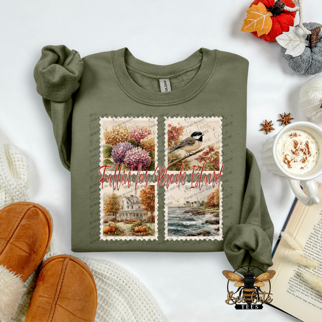 Vintage Fall Rhode Island Stamps
