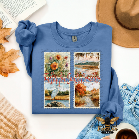 Vintage Fall South Carolina Stamps