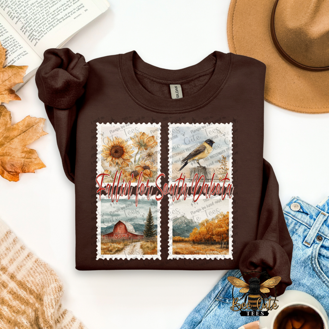 Vintage Fall South Dakota Stamps