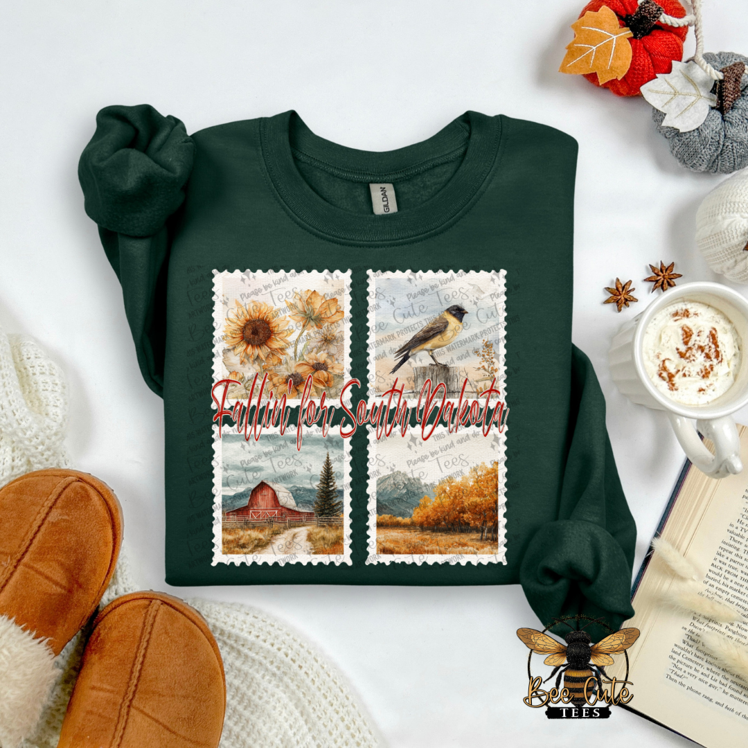 Vintage Fall South Dakota Stamps