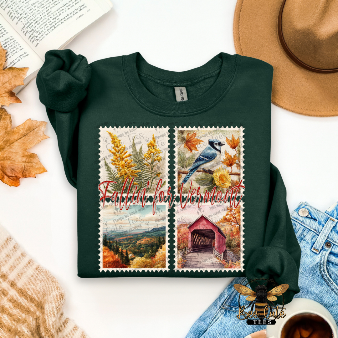 Vintage Fall Vermont Stamps