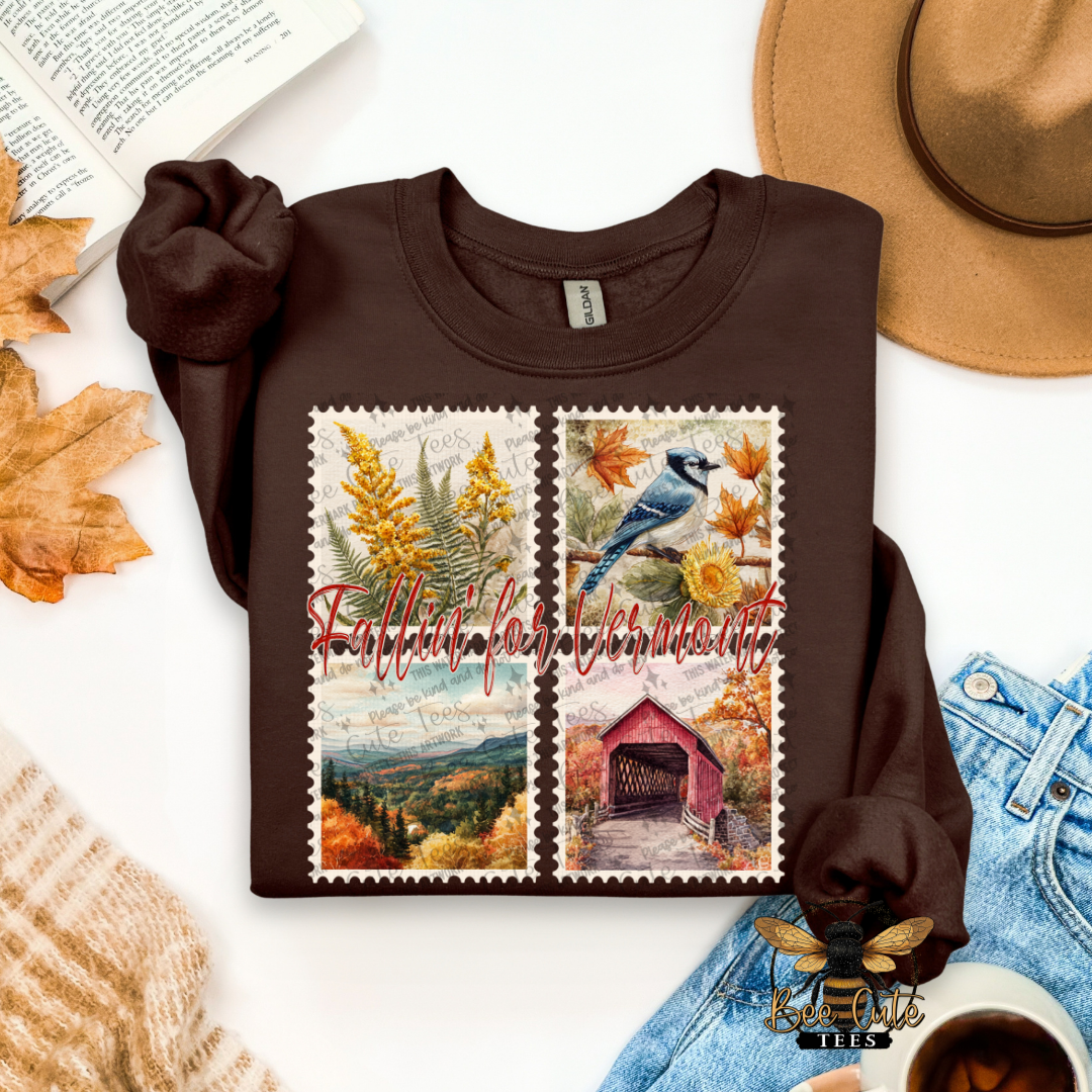 Vintage Fall Vermont Stamps