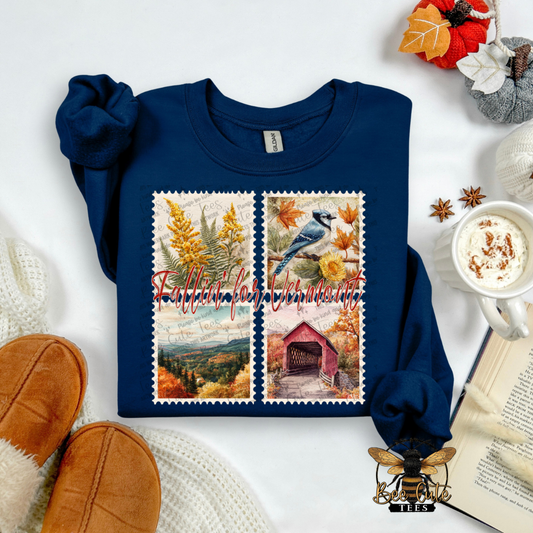 Vintage Fall Vermont Stamps