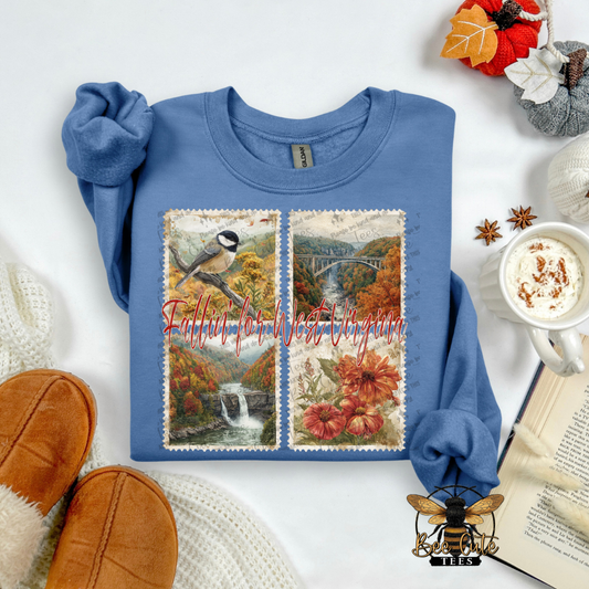 Vintage Fall West Virginia Stamps
