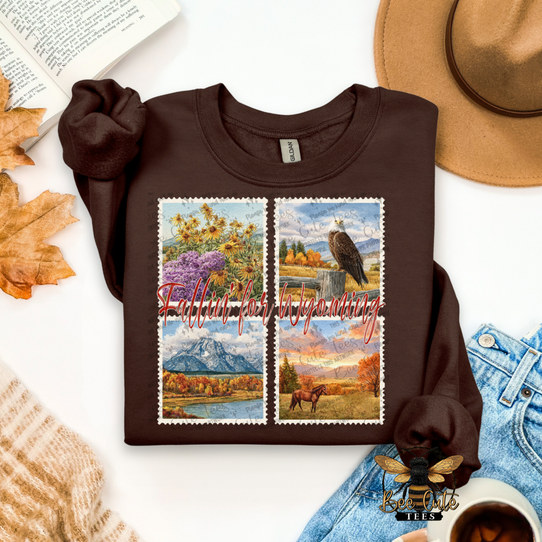 Vintage Fall Wyoming Stamps