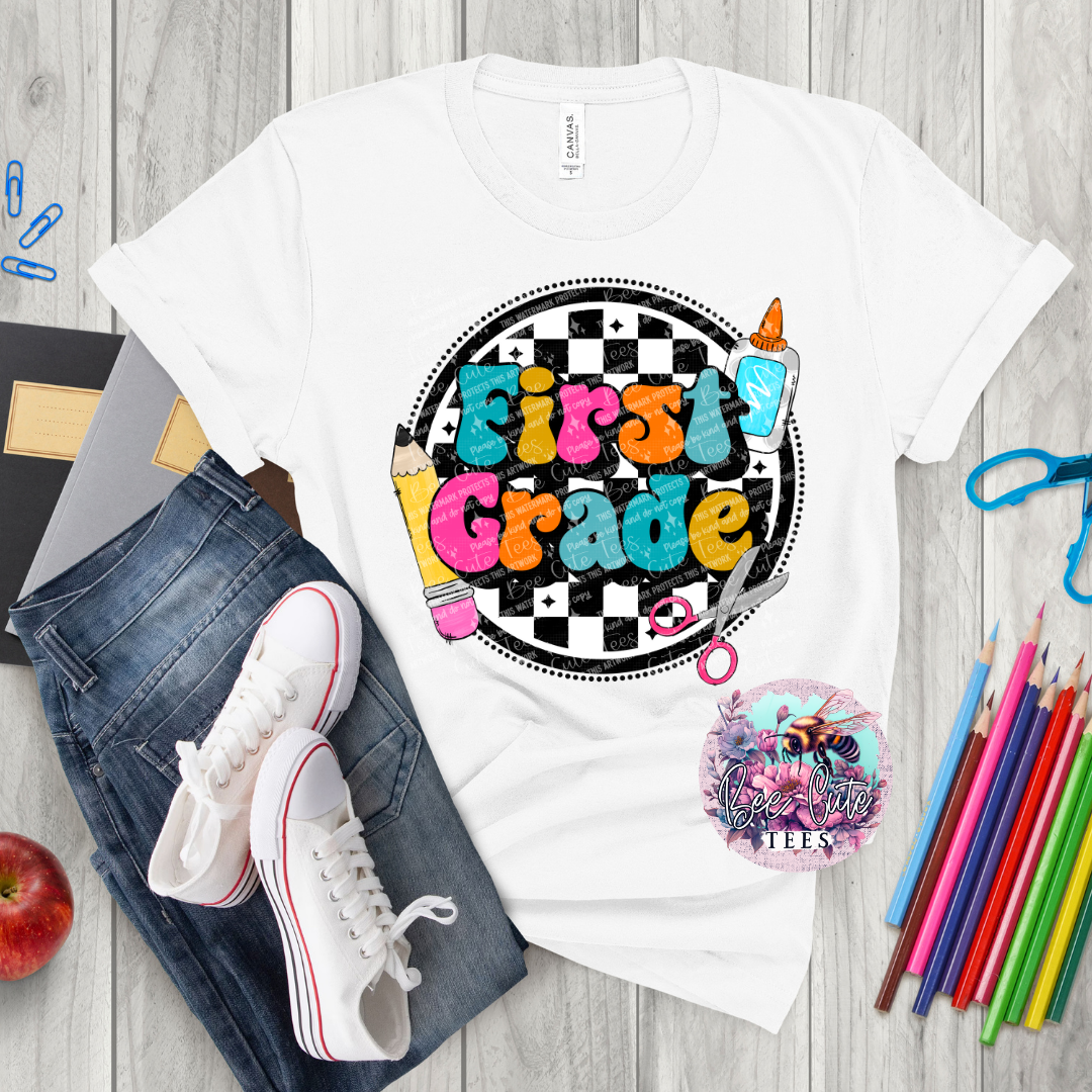 First Grade Checkered Circle