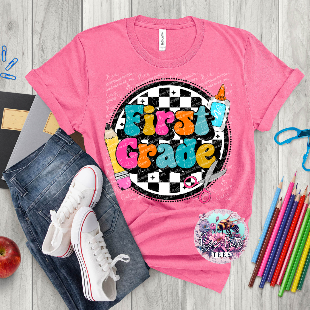 First Grade Checkered Circle