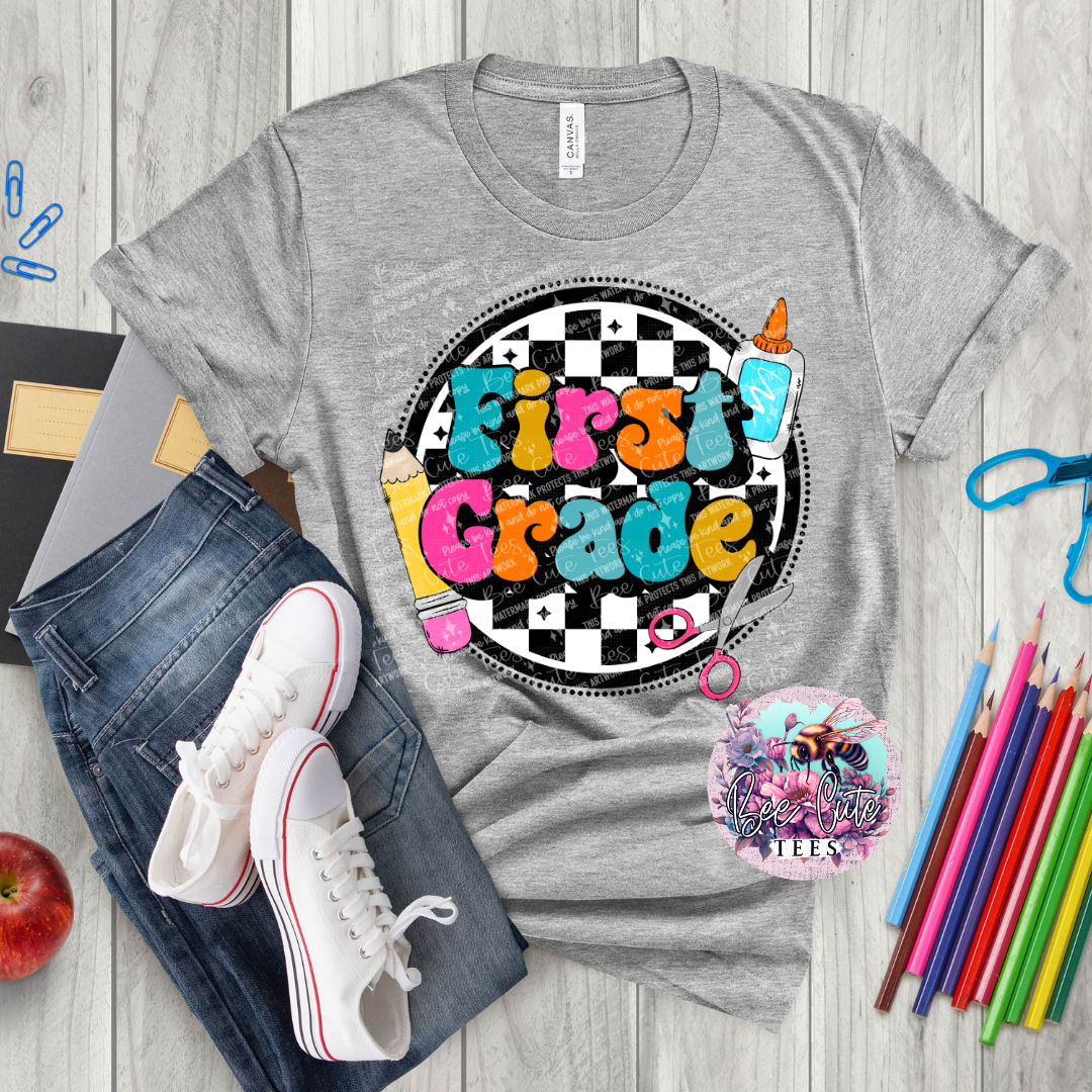 First Grade Checkered Circle