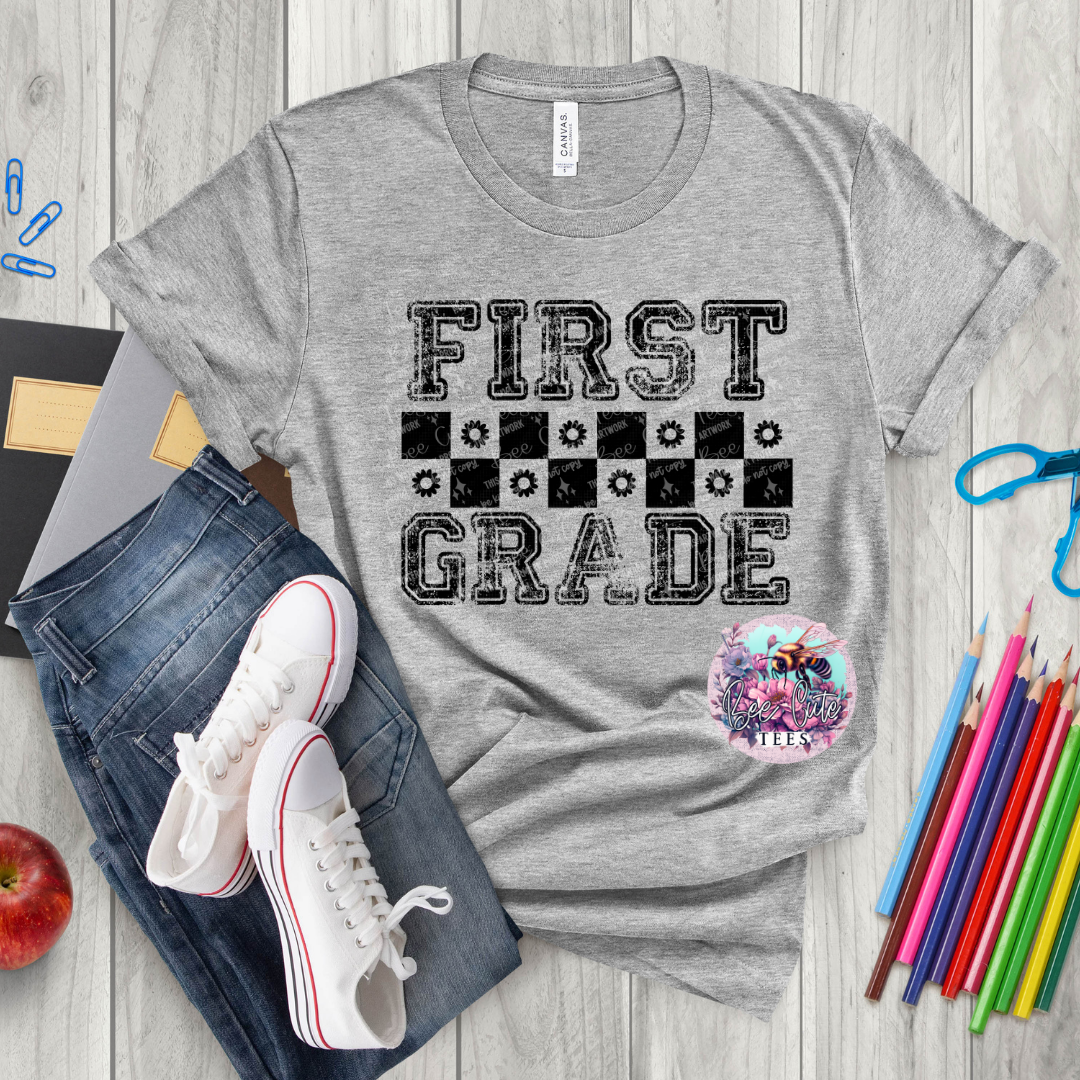 First Grade Checkered Black