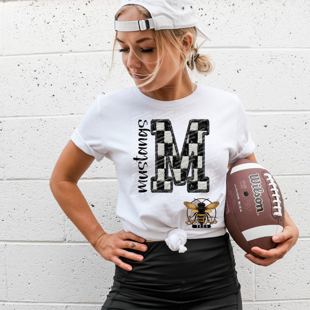 Faux Fuzzy Checkered Mustangs