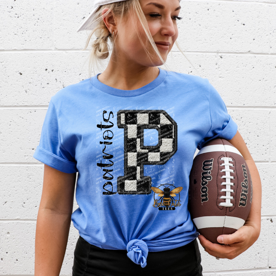 Faux Fuzzy Checkered Patriots