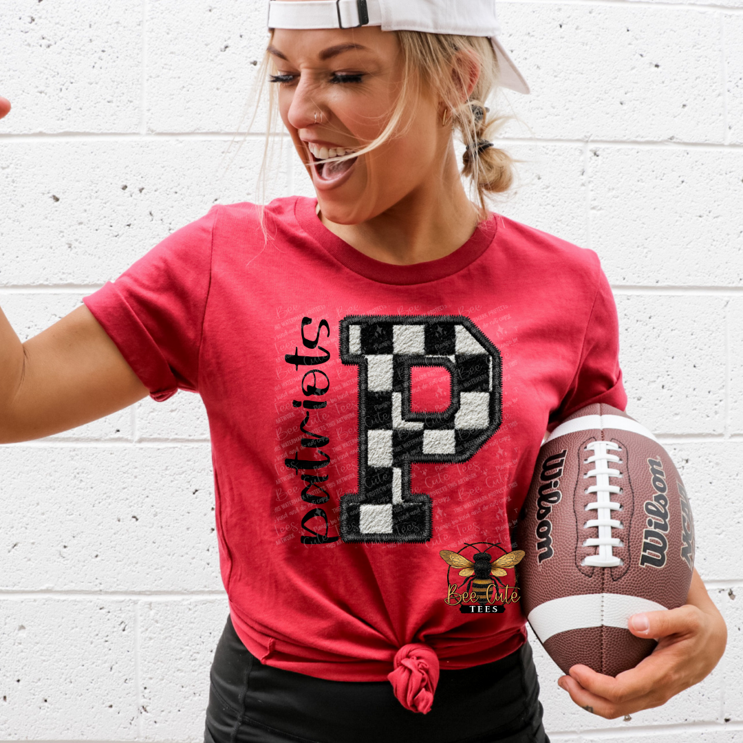 Faux Fuzzy Checkered Patriots