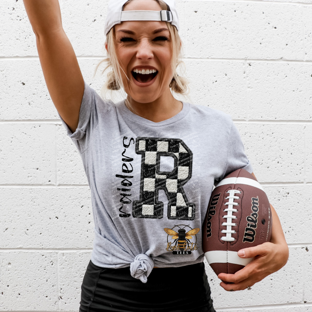 Faux Fuzzy Checkered Raiders