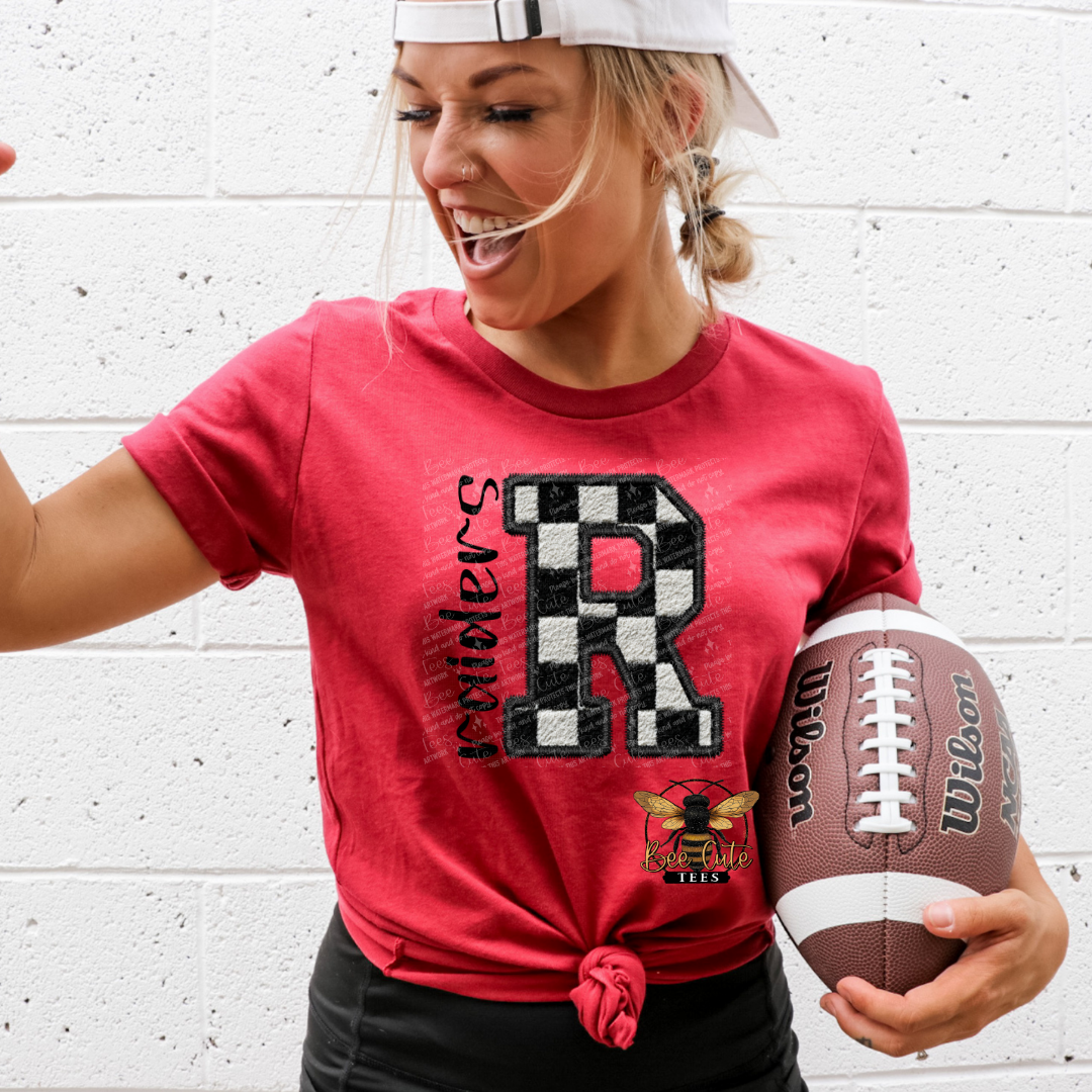 Faux Fuzzy Checkered Raiders