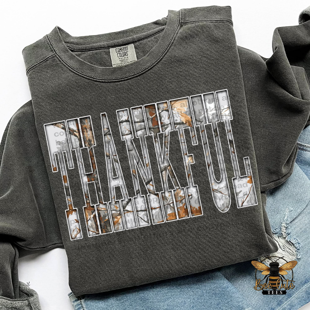 Gray Camo Thankful