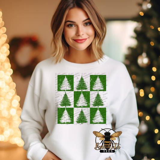 Grunge Checkered Christmas Tree