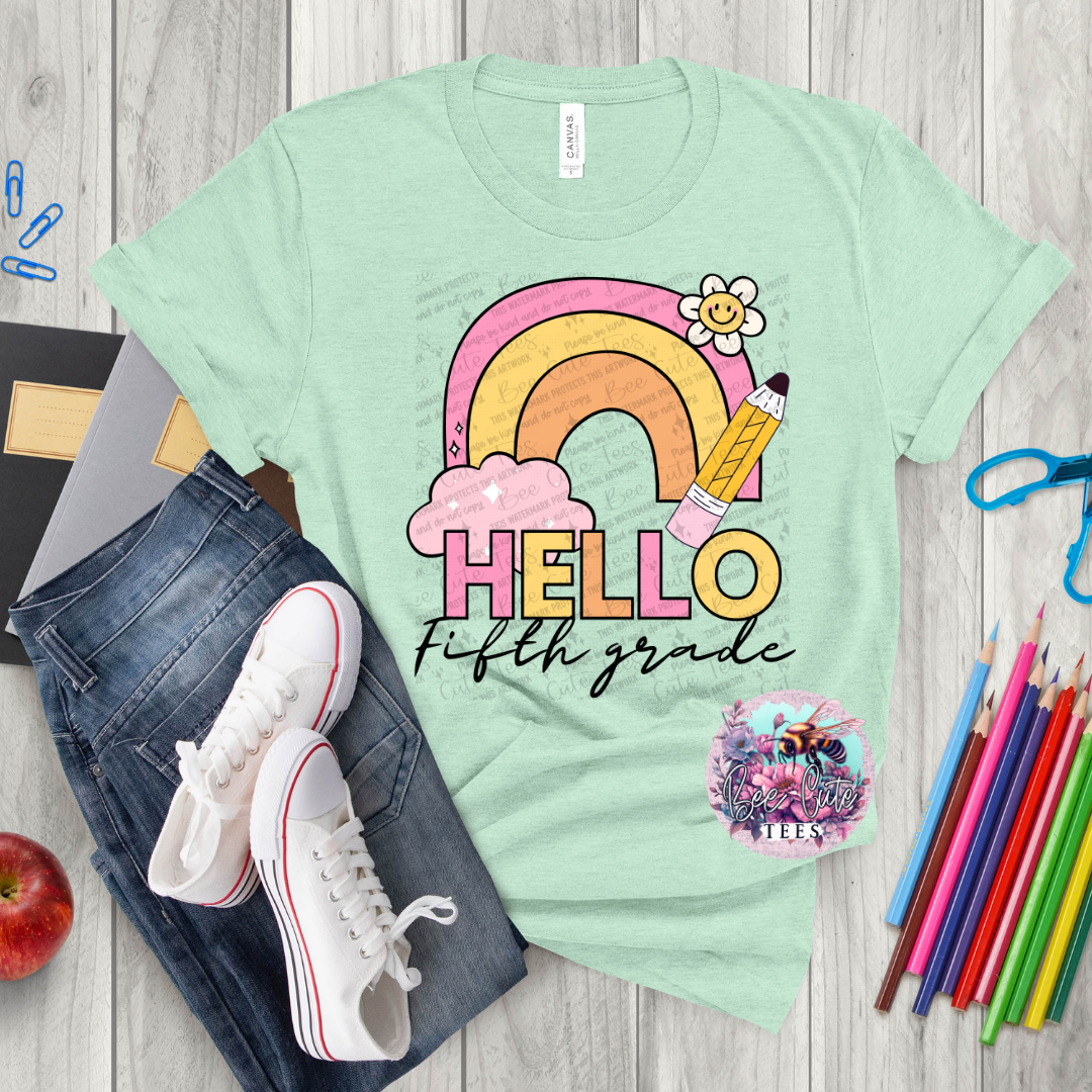 Hello Fifth Grade Rainbow