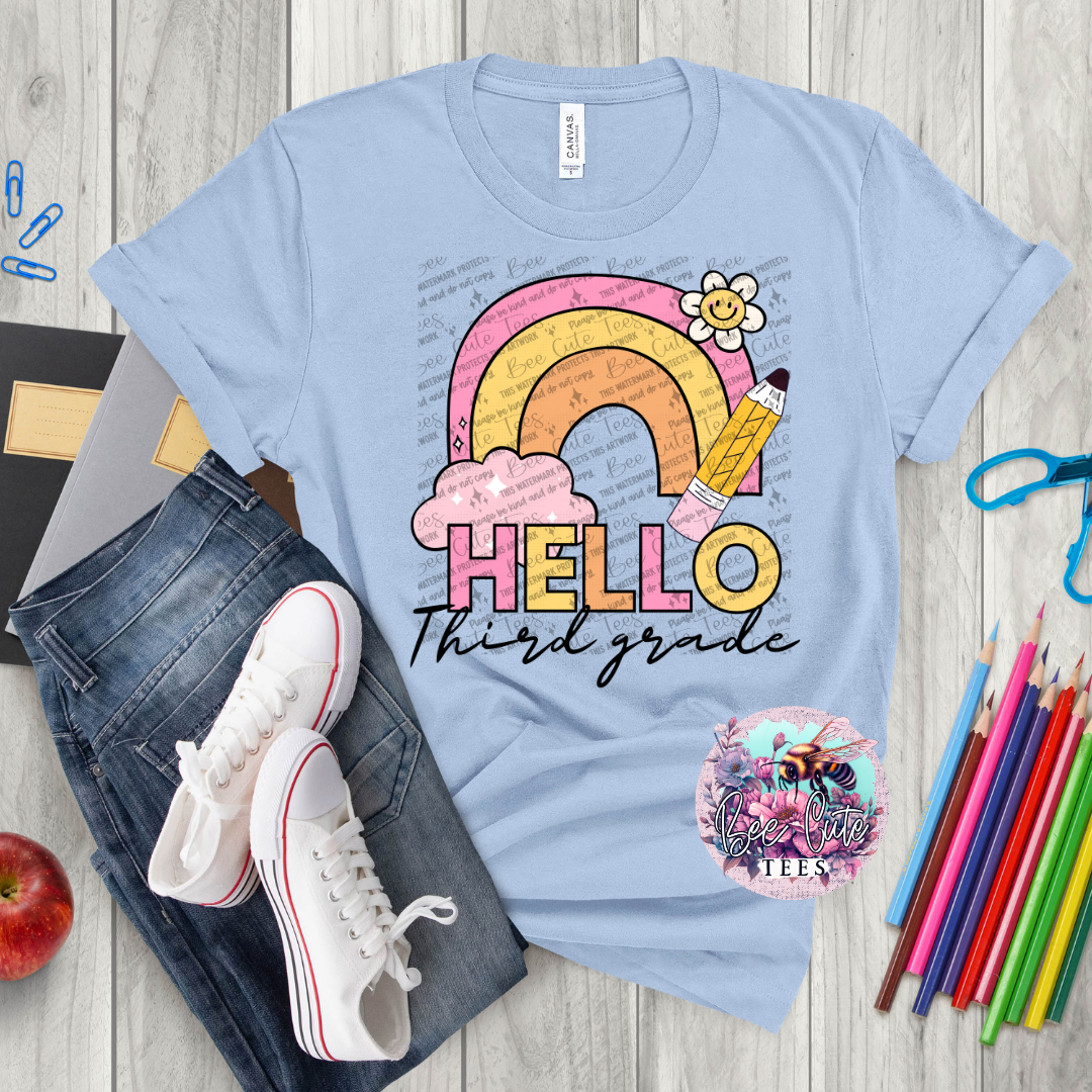 Hello Third Grade Rainbow