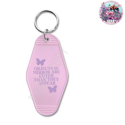 Objects In Mirror Motel Keychain