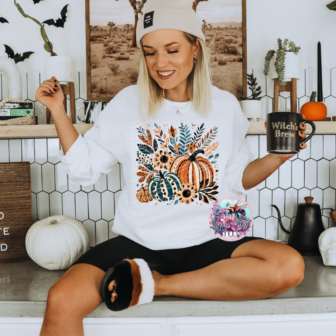Painted Pumpkin Leopard Floral
