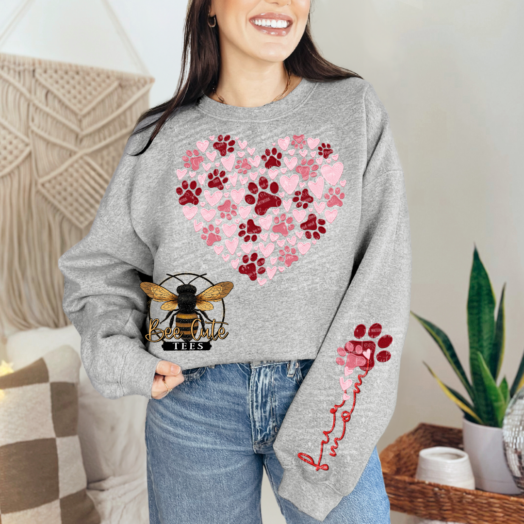 Paw Print Faux Embroidery