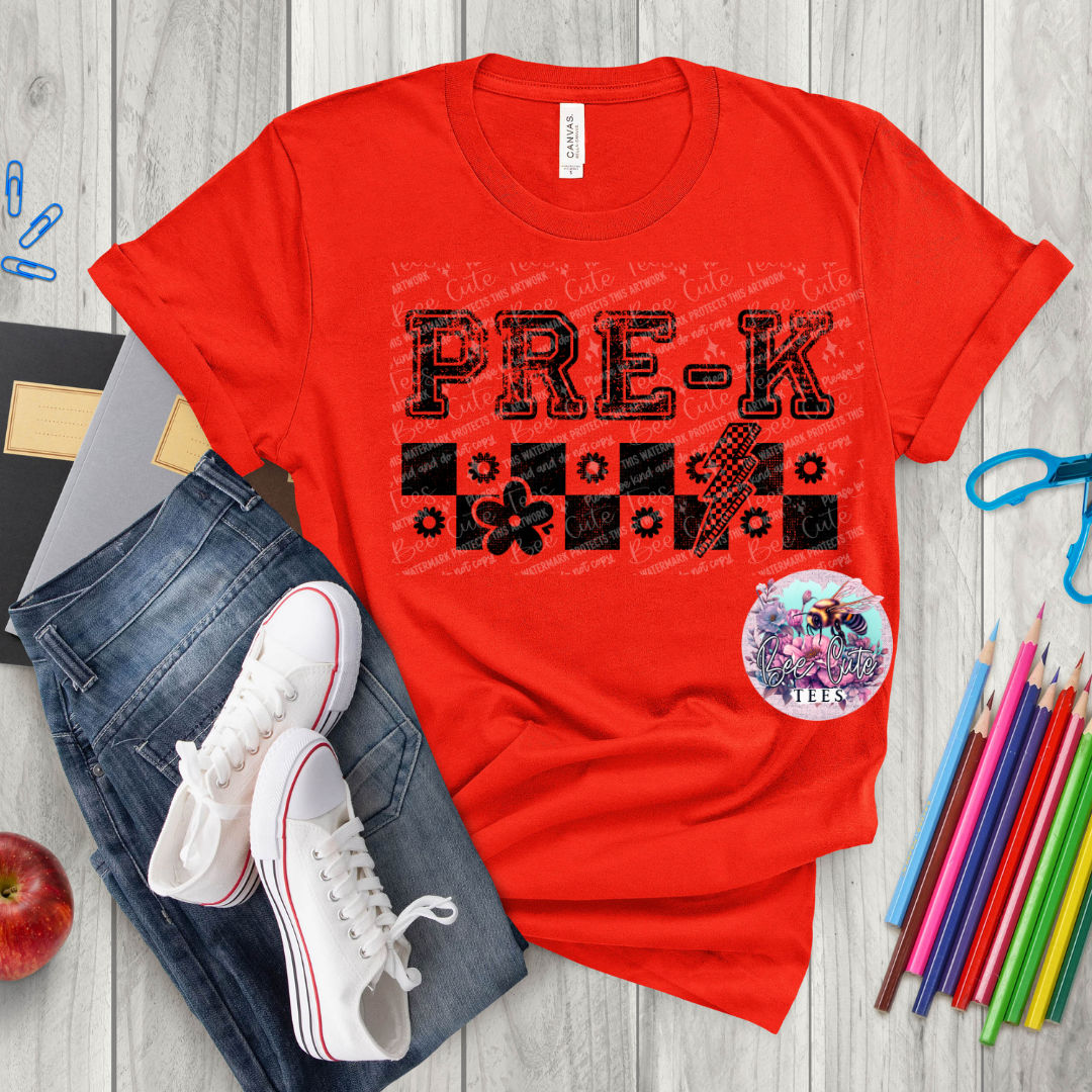 Pre K Checkered Black