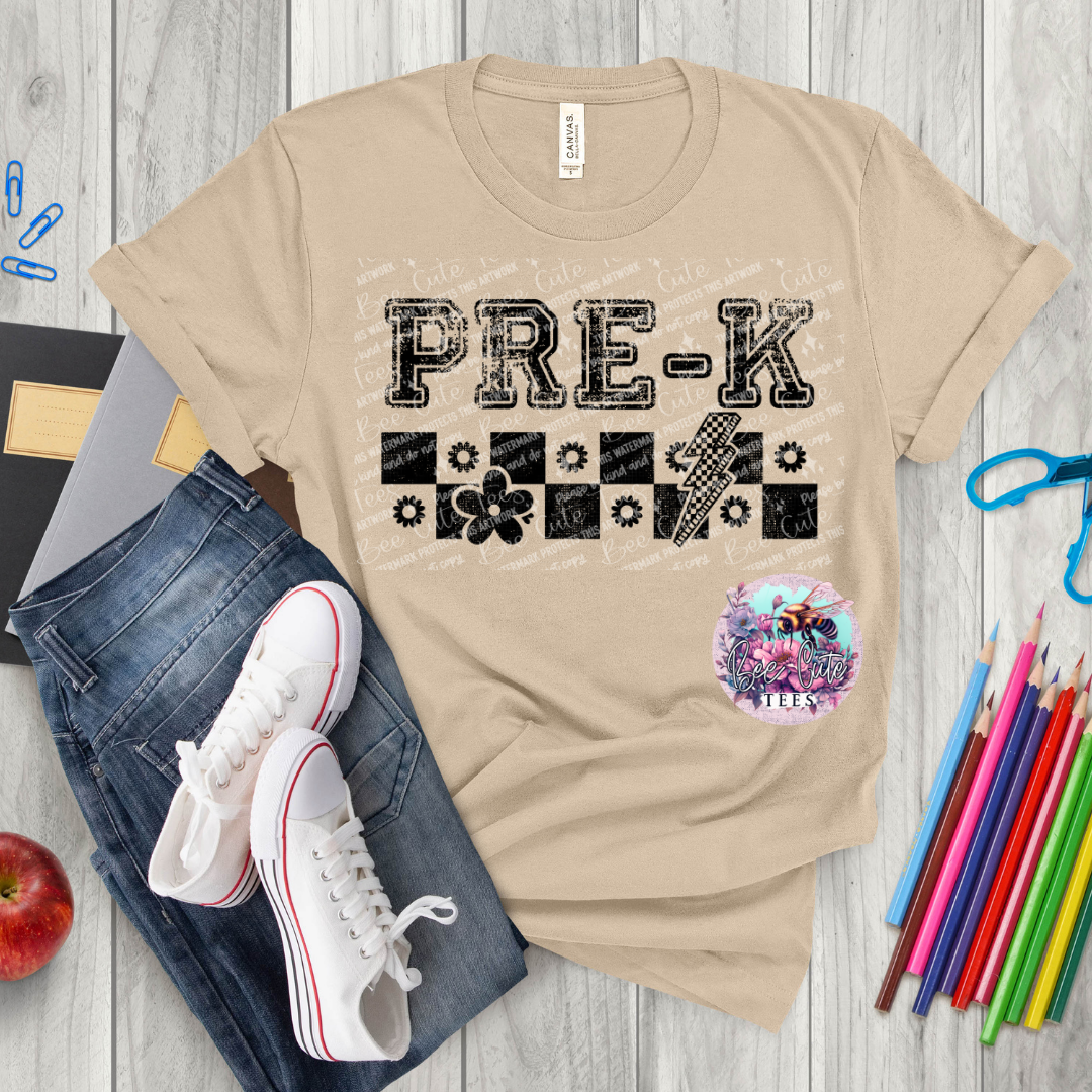 Pre K Checkered Black
