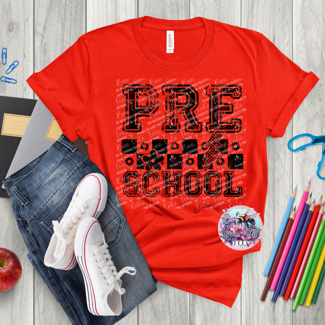Preschool Checkered Black