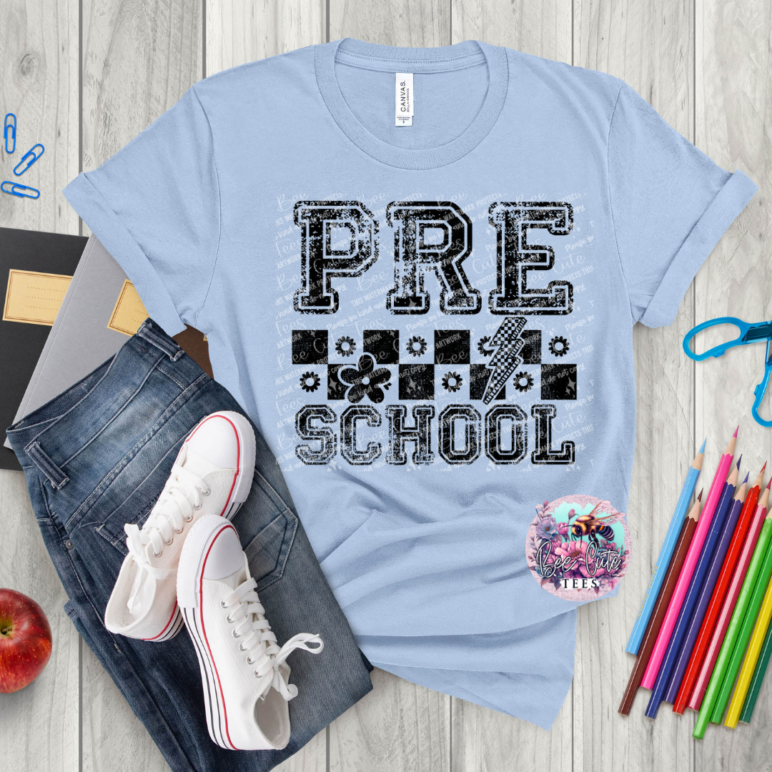 Preschool Checkered Black