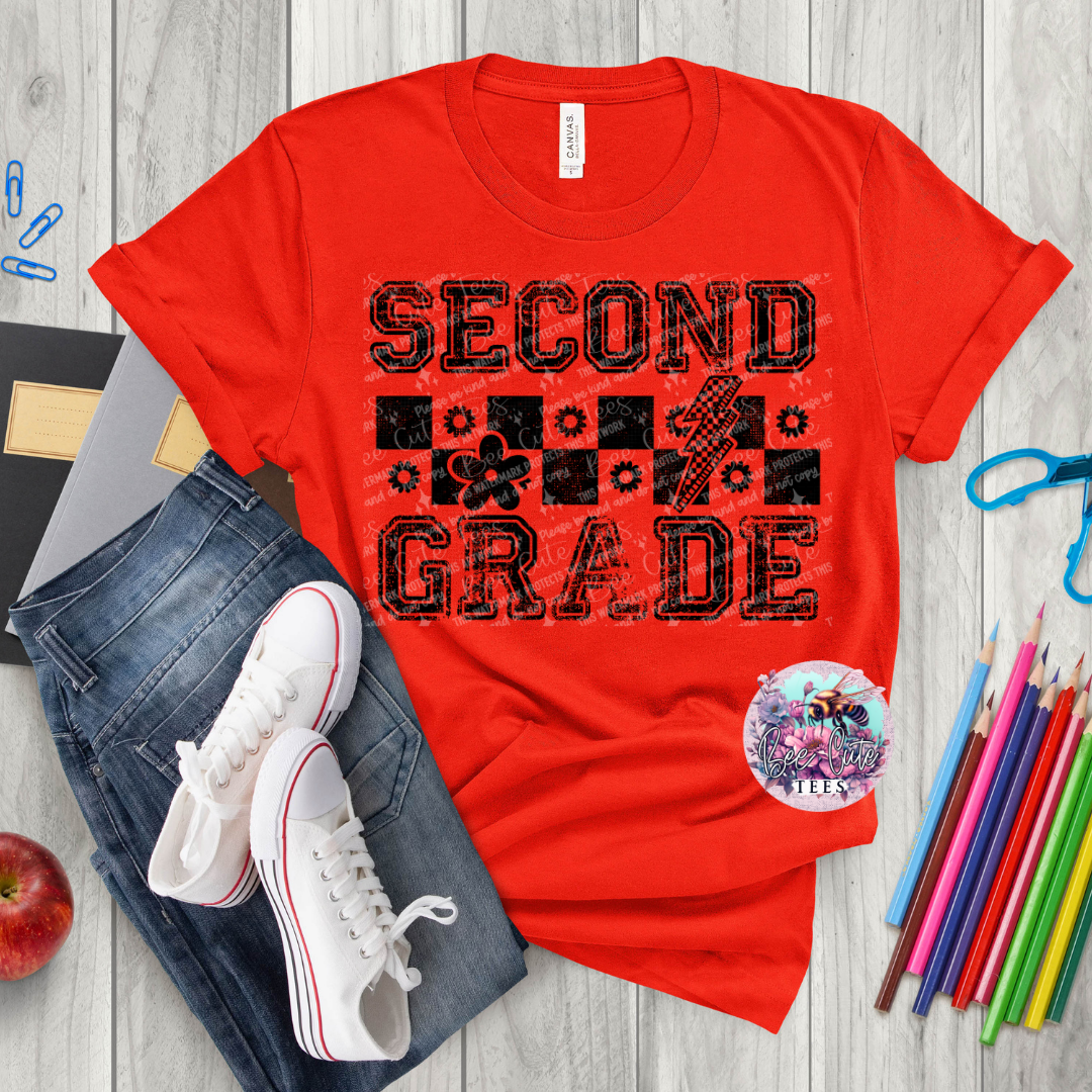 Second Grade Checkered Black
