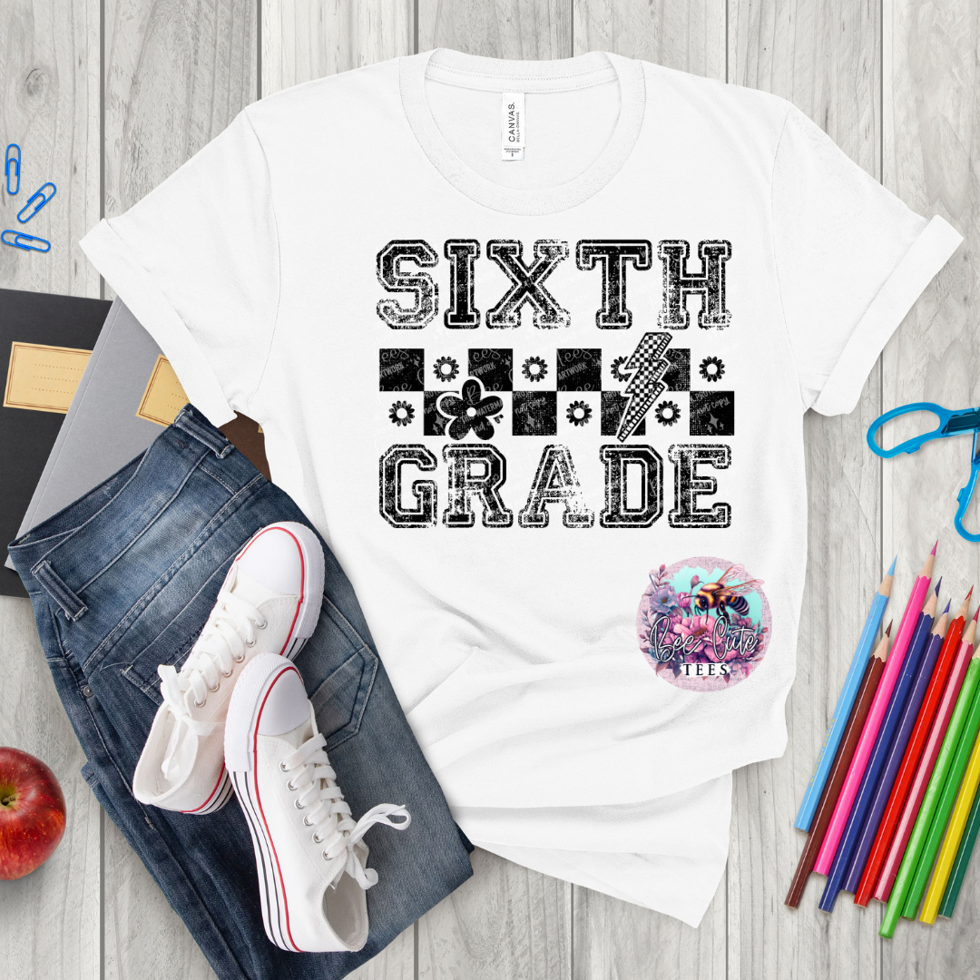 Sixth Grade Checkered Black