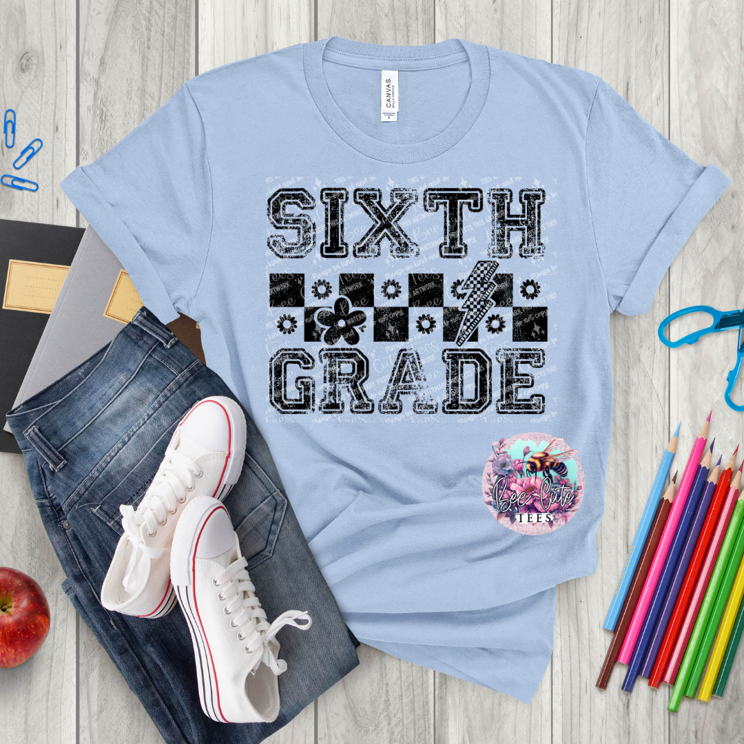 Sixth Grade Checkered Black