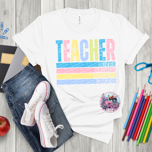 Teacher Block Colorful