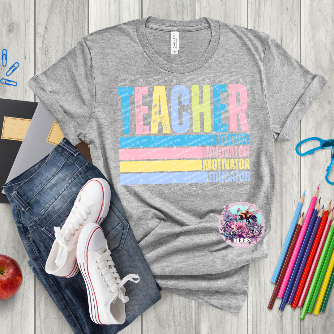 Teacher Block Colorful