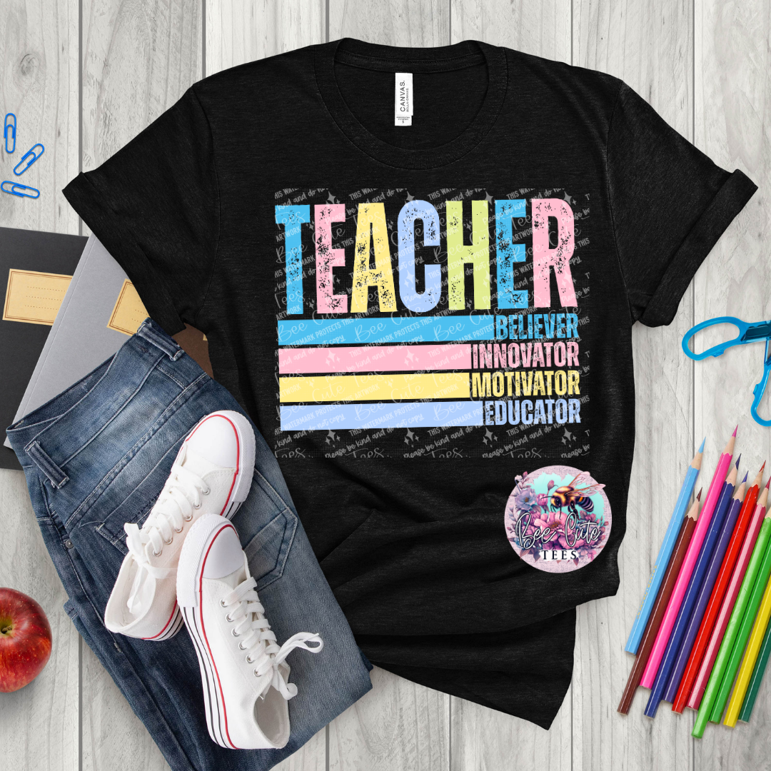 Teacher Block Colorful